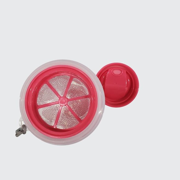 Teami 400ml Clear & Pink BPA-Free Portable Tea Infuser Bottle With Lid & Strap - Picture 11 of 12